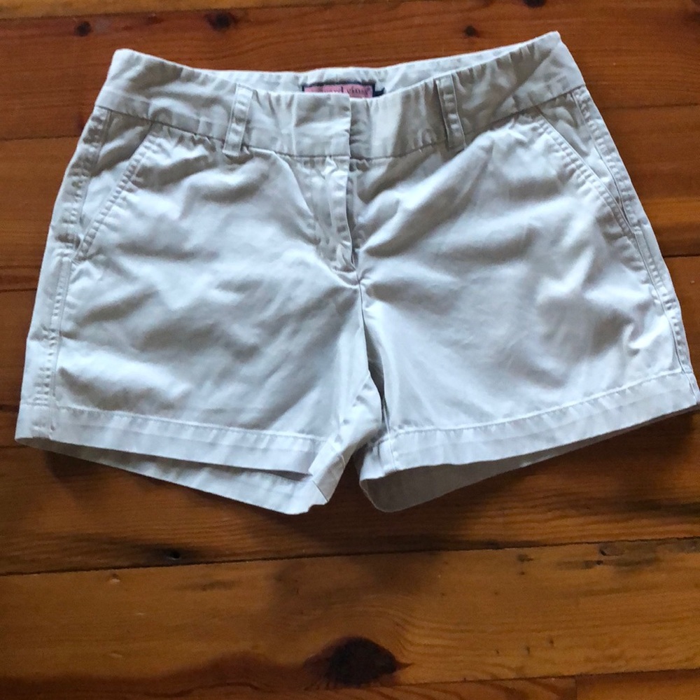 Vineyard Vines light khaki shorts.